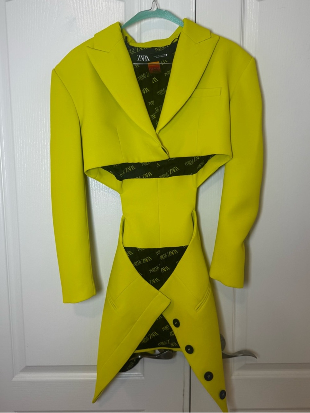 Zara x Purple Magazine Neon Cut Out Blazer Dress - Picture 3 of 8